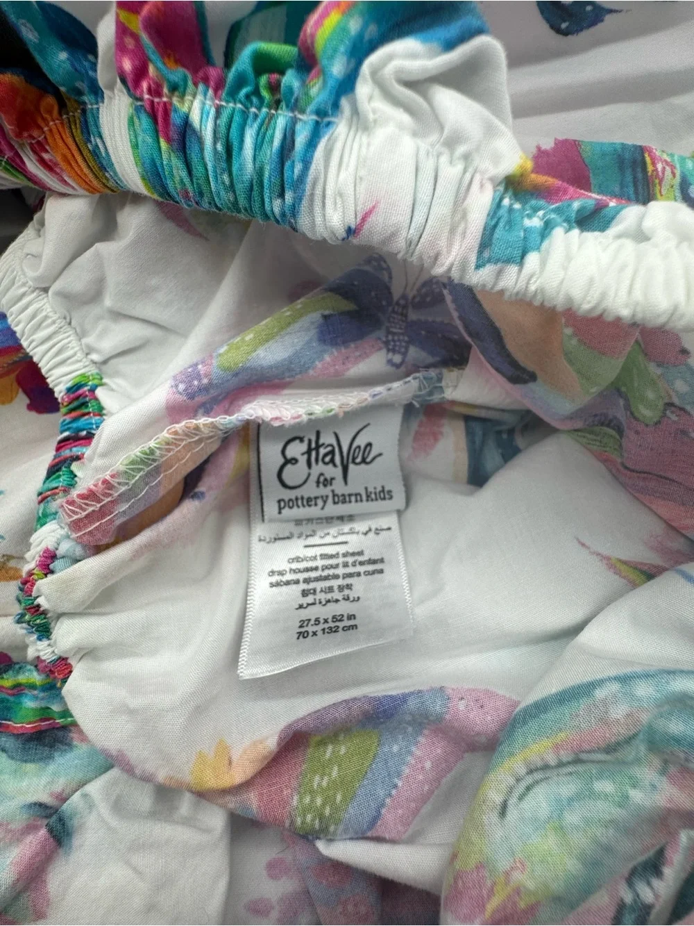 EttaVee Pottery Barn Kids Watercolor Butterfly Crib Sheet